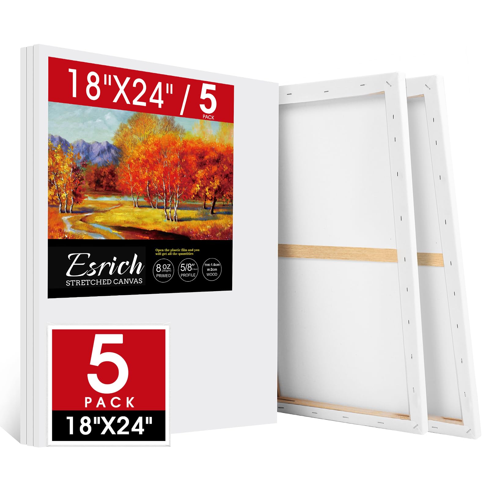 Toile tendue pour peinture en coton de qualité supérieure ESRICH grand format 45x61