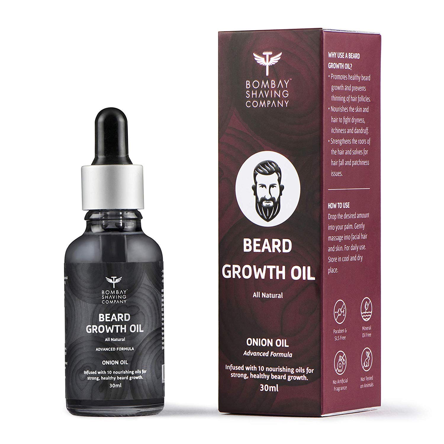 Bombay Shaving Company Beard Onion Oil 30 ml Bottle & Bombay Shaving Company Coffee Face Wash for Men & Women - Deep-Cleanses, De-Tans & Blackhead Removal | Made in India