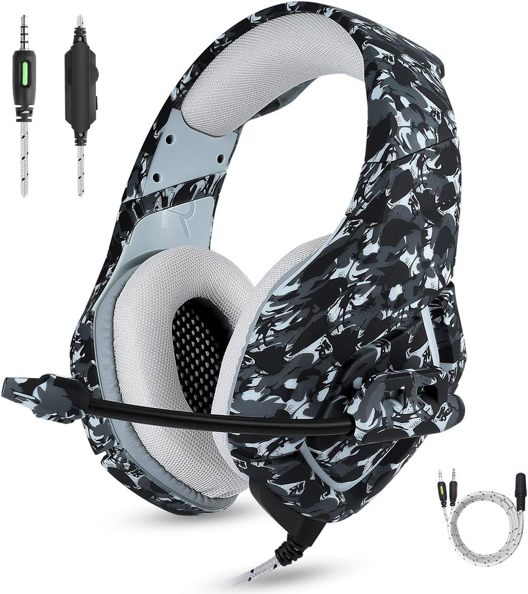Noise Cancelling Gaming Headset for Switch/PS4/PS5,Surround Sound Stereo Volume Control One Key Mute,Gamer Omnidirectional Microphone Work for Xbox One S/PC/Laptop/Mac/PS3/Phone and More