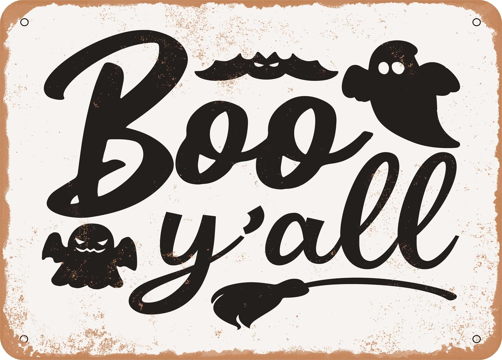 Metal Sign - Boo Y'all - Vintage Look Sign home decor