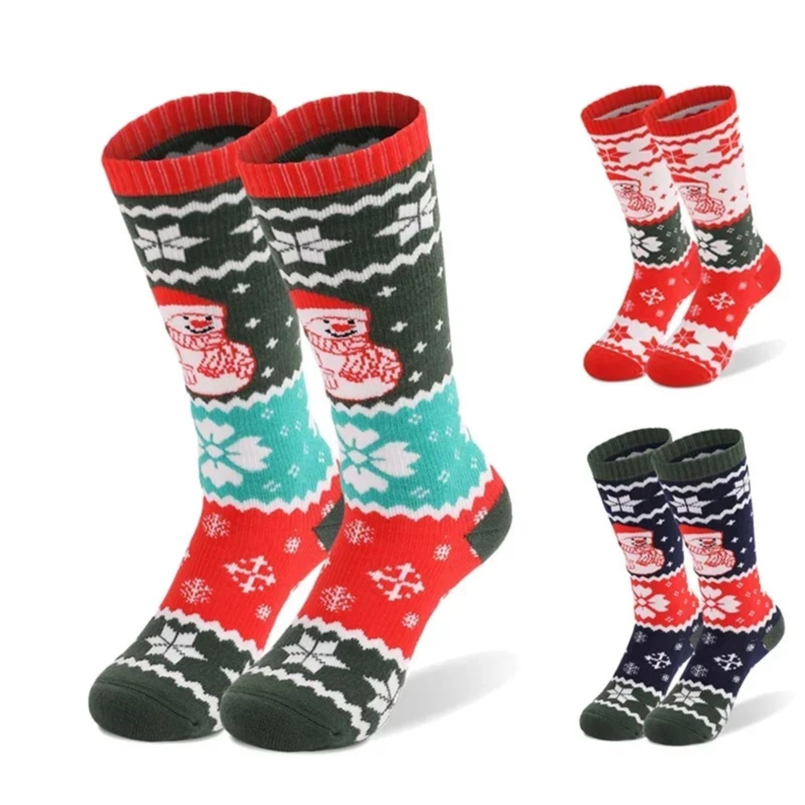 Calcetines de esquí for niños, cálidos, térmicos, for deportes invierno, largos, gruesos, algodón, for Navidad Para Esquiar, Snowboard