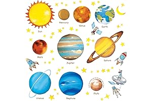 Decowall DS8-1307 Planet Decorations for Kids Room