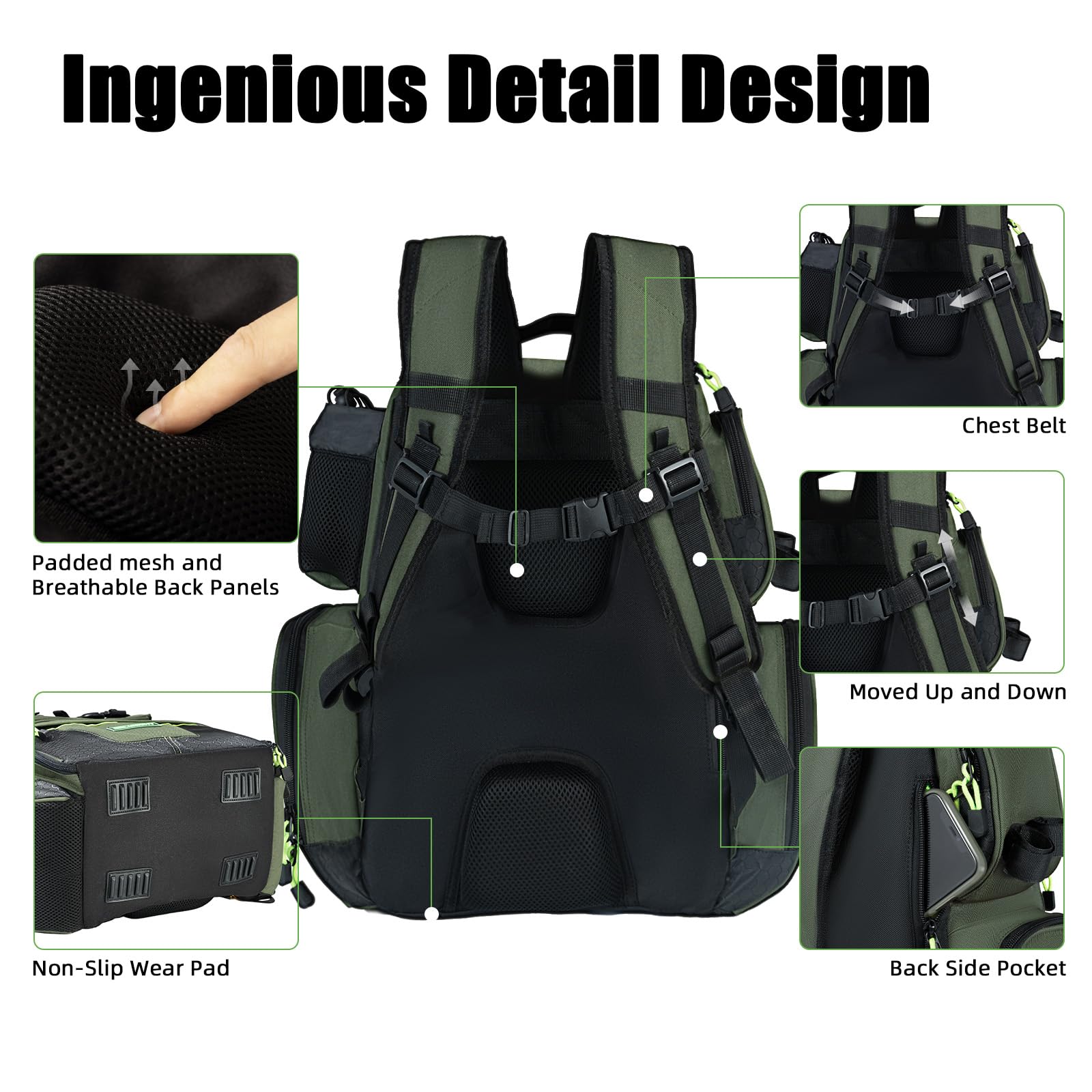 Seaknight Bolsa de Pesca SK004 Mochila Multifuncional Impermeable con Caja de señuelos Mochila de Almacenamiento para Acampar al Aire Libre Senderismo