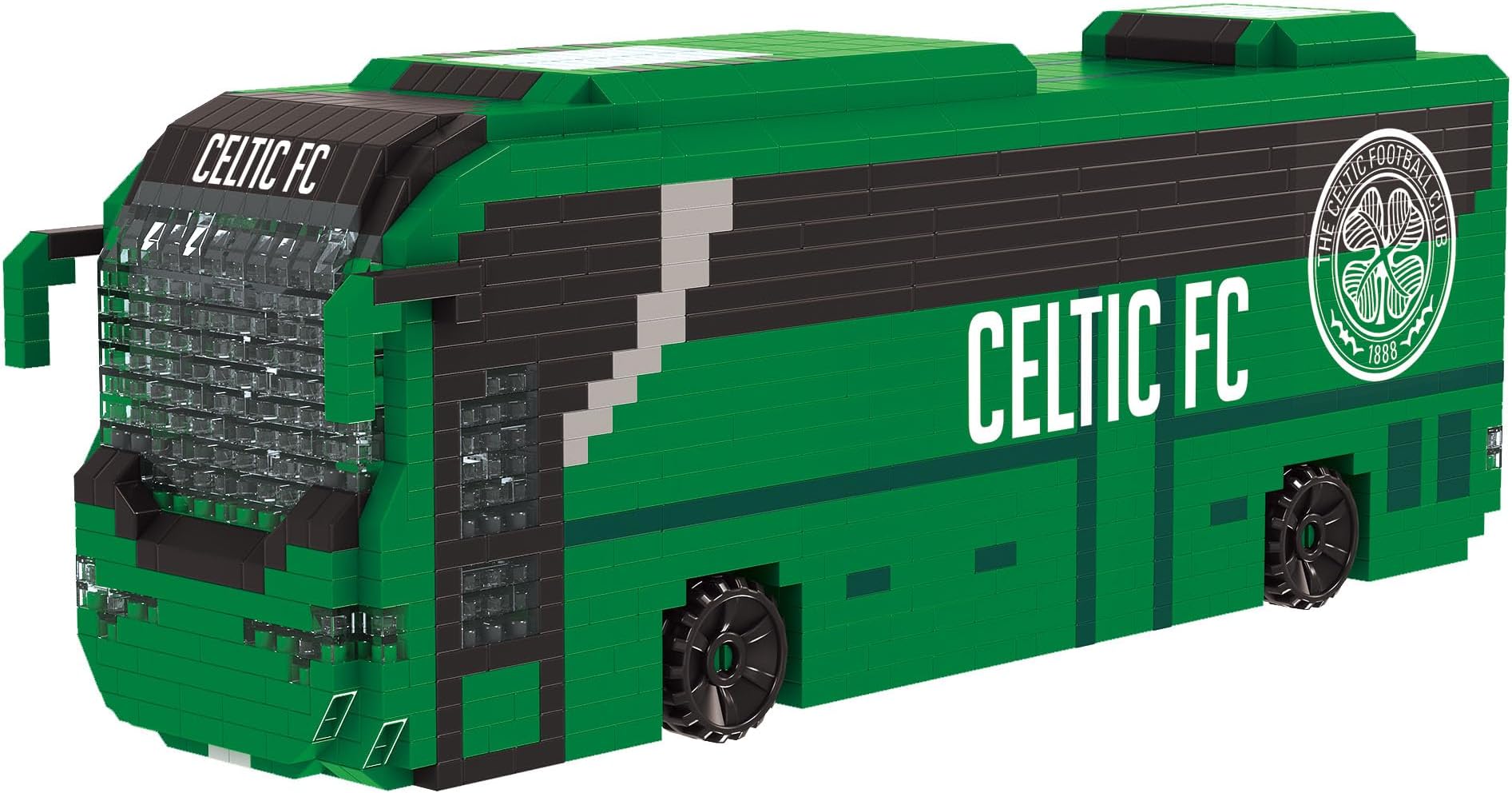 FOCO Officially Licensed Celltic FC Football BRXLZ Bricks 3D Coach Toy Model - Scottish Premiership Construction Toy - 1347 Pieces - Ages 12+ - Sports Merchandise