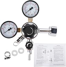 LuckyHigh Dual Gauge Co2 Regulator CGA-320 Dual Stage 0-60 PSI 0-3000 PSI Pressure Draft Beer Kegerator Regulator with Safety Pressure Relief Valve