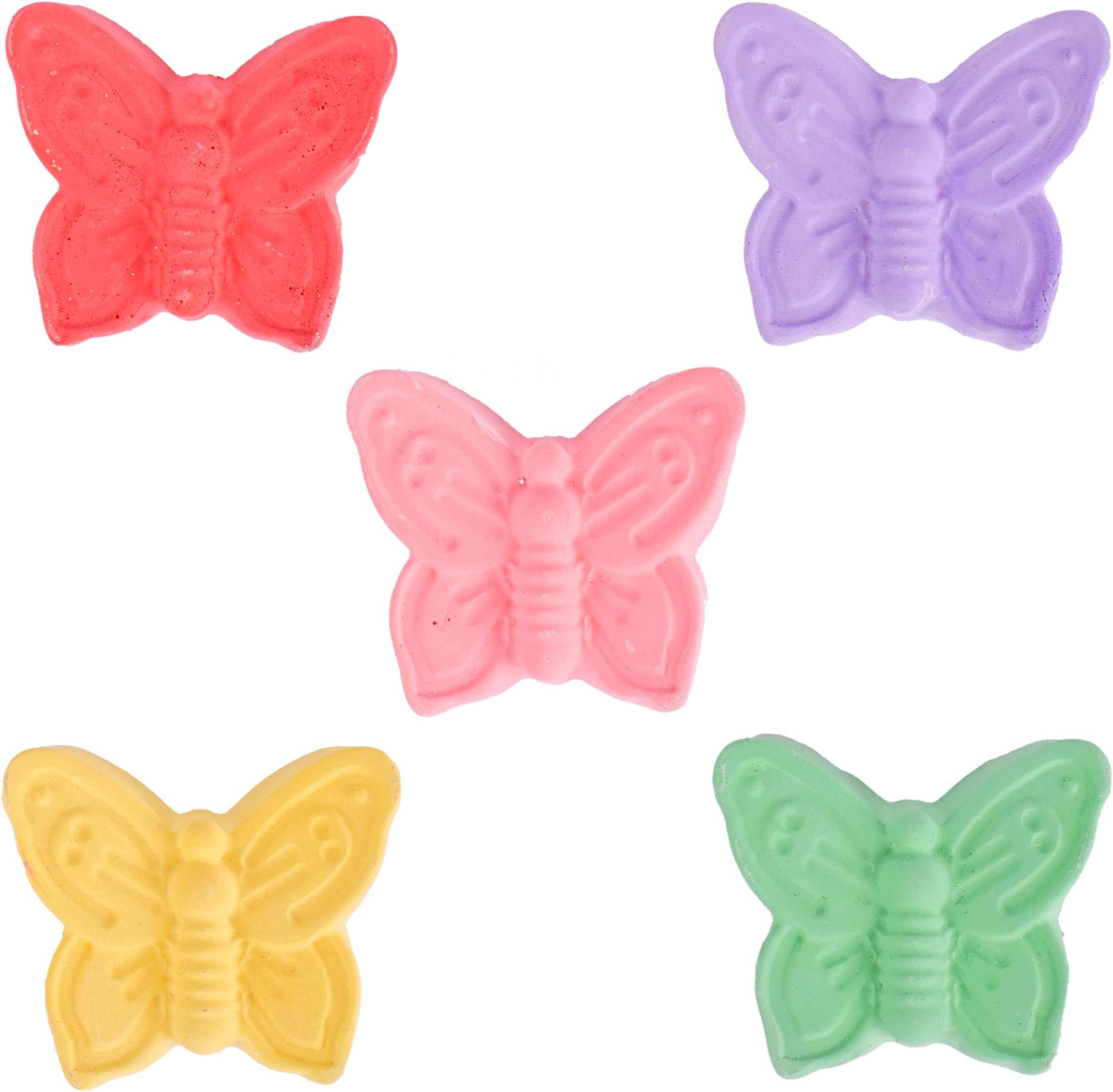 Butterfly Chalk – 5 Pieces of Colorful Sidewalk Chalk | Washable, Non-Toxic For Arts and Crafts | Kids Ages 3+ - Sunny Days Entertainment