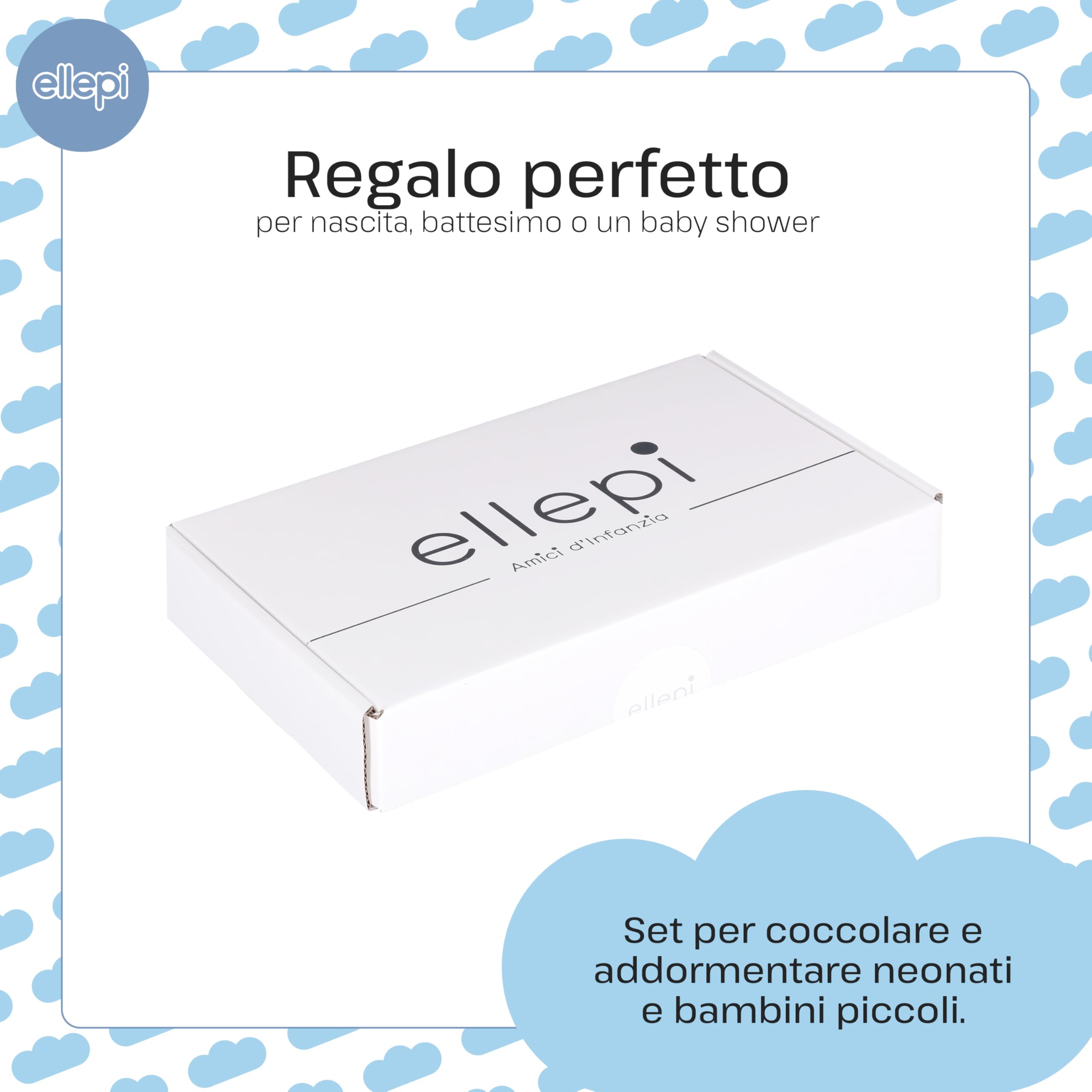 Ellepi Doudou Neonato Set Regalo Nascita Bio - Set Completo con Doudou, Bavaglino e Massaggia Gengive in Cotone Biologico per Neonati 0-3 Mesi (Rosa)