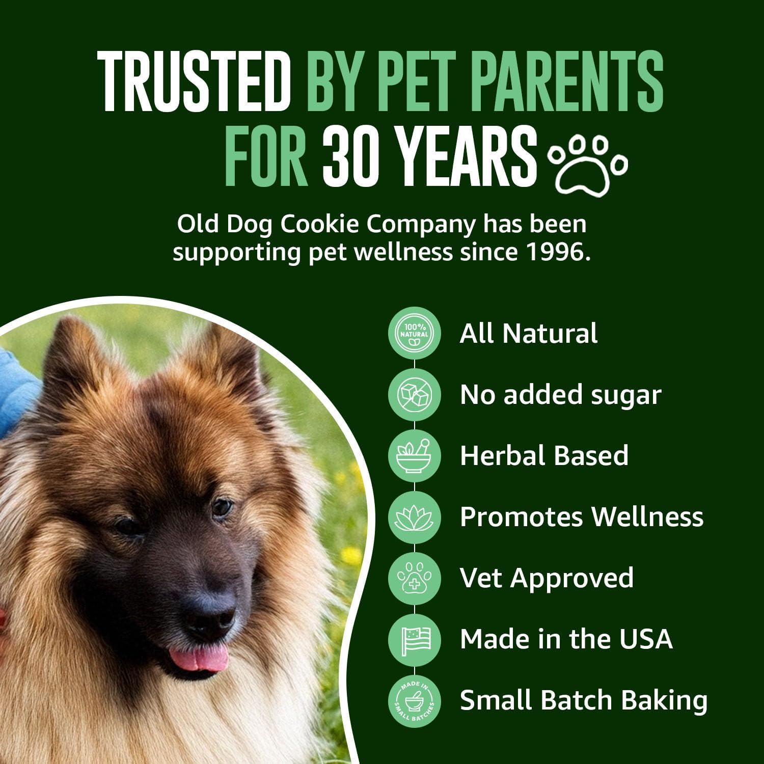Old Dog Cookie Company All Natural Diabetic Dog Treats – Vet Approved Dog Snacks | Best Healthy Chews for Dogs, Top Treat for Dogs | Low Glycemic, Supports Healthy Blood Sugar | 10 oz