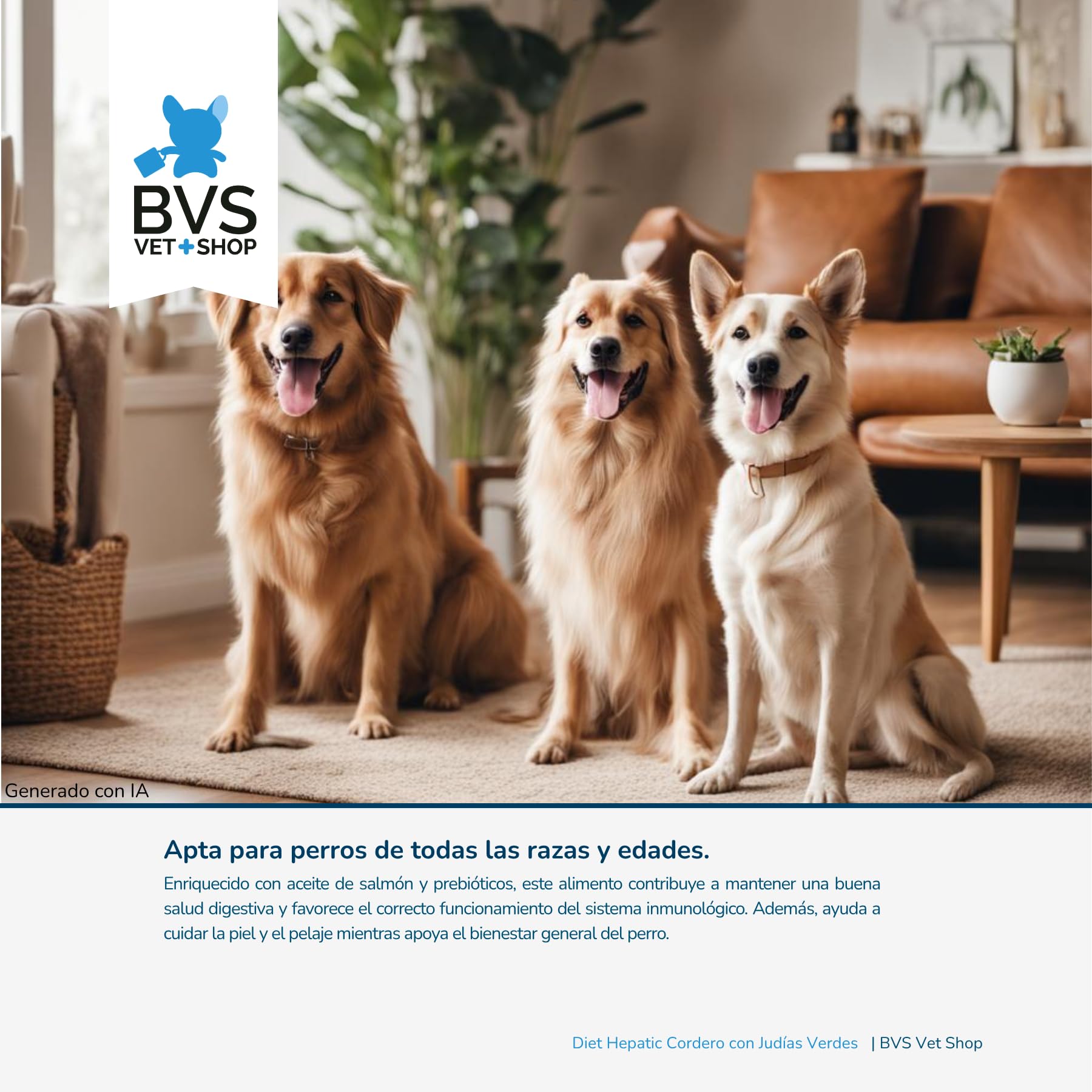 BVS Vet Shop | Diet Hepatic Cordero con Judías Verdes Lata para Perros | Alimento dietético para apoyar la función hepática por insuficiencia hepática crónica | 6 unid. x 400 gr