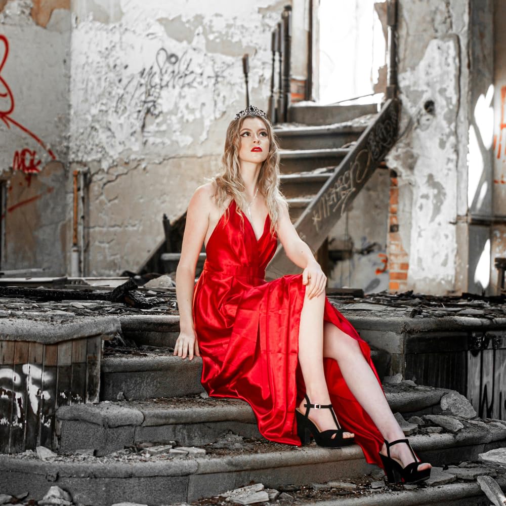 Tiara Crown For Women Girls Royal Princess Queen Crown With Combs, Cystal Headband for Birthday Wedding Prom Bridal Party Pageant (Black) - Image 6