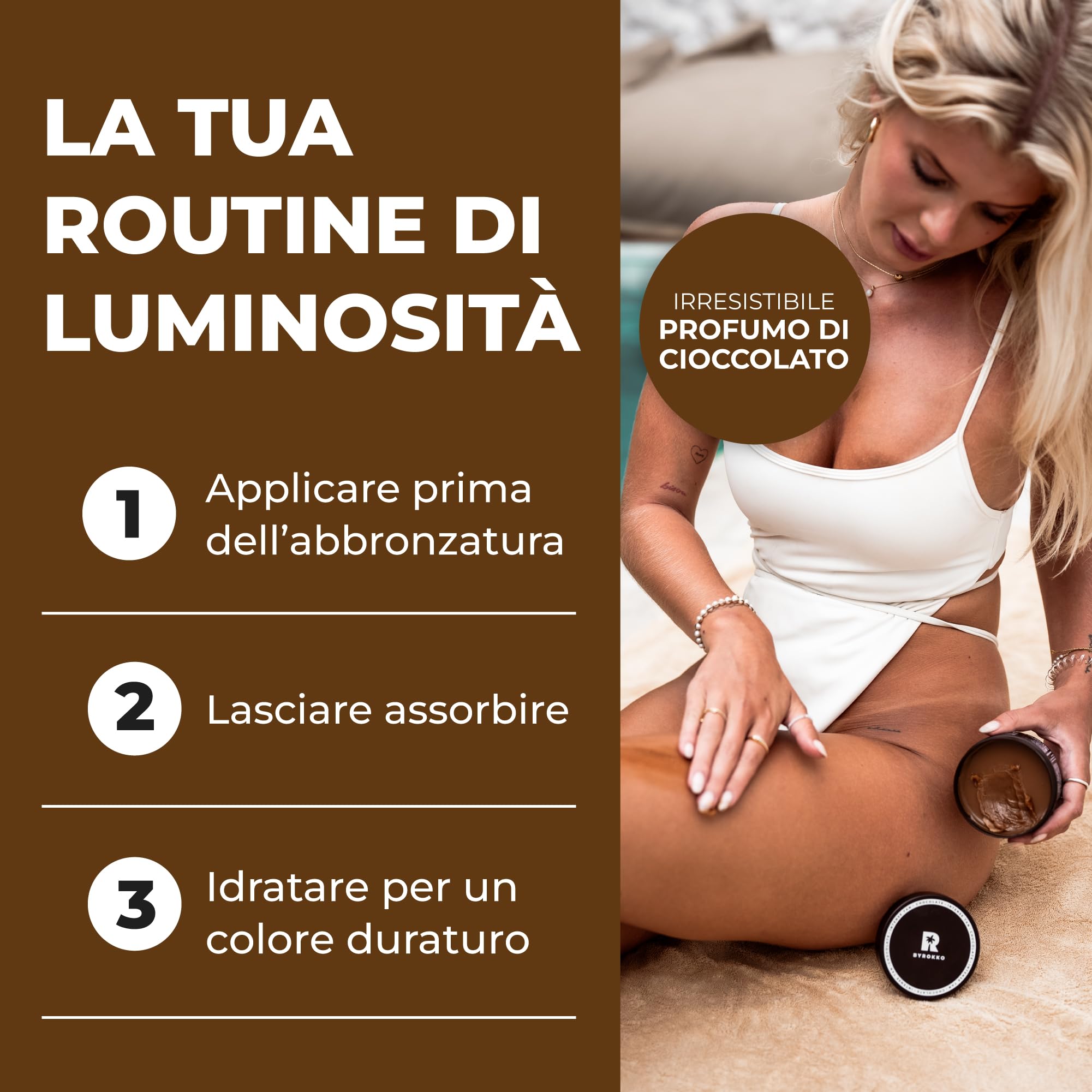 BYROKKO Shine Brown Crema Acceleratore Abbronzante Al Cioccolato (200 ml), Rapida Super XXL Per Un'abbronzatura Intensa, Efficace Sotto Lettini E Sole All'aperto