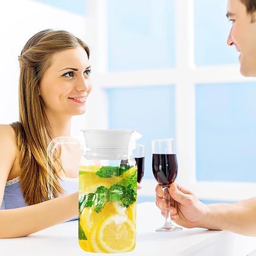 Miniatura 4 de 0.5l Hervidor de agua Contenedor Jarra de Jugo Jarra con Tapa Bebidas Frías Hogar Restaurante Hotel Oficina