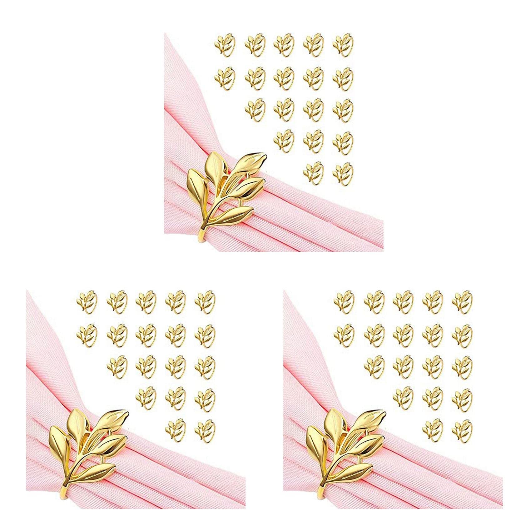 Hndhbfgrt 60Pcs Napkin Rings - Gold Napkin Ring for Table Napkins - Holiday Napkin Rings Fall Napkin Rings for Party