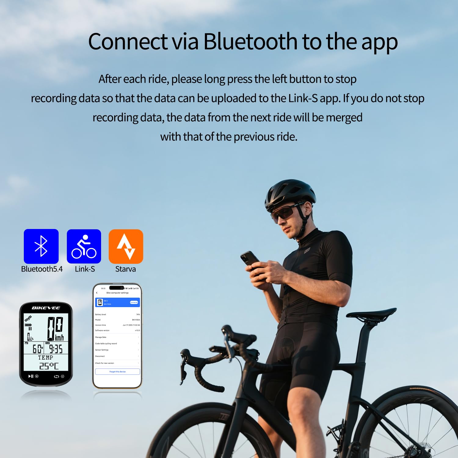 GPS komputer rowerowy bezprzewodowy ANT+ Bluetooth 2,6" szklany wyświetlacz 50 h akumulator