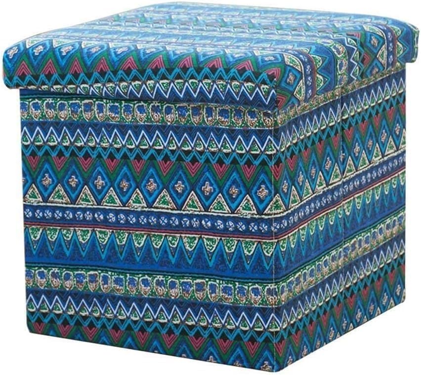 Pouf repose-pieds ottoman pliable grand tabouret cube de rangement - 2