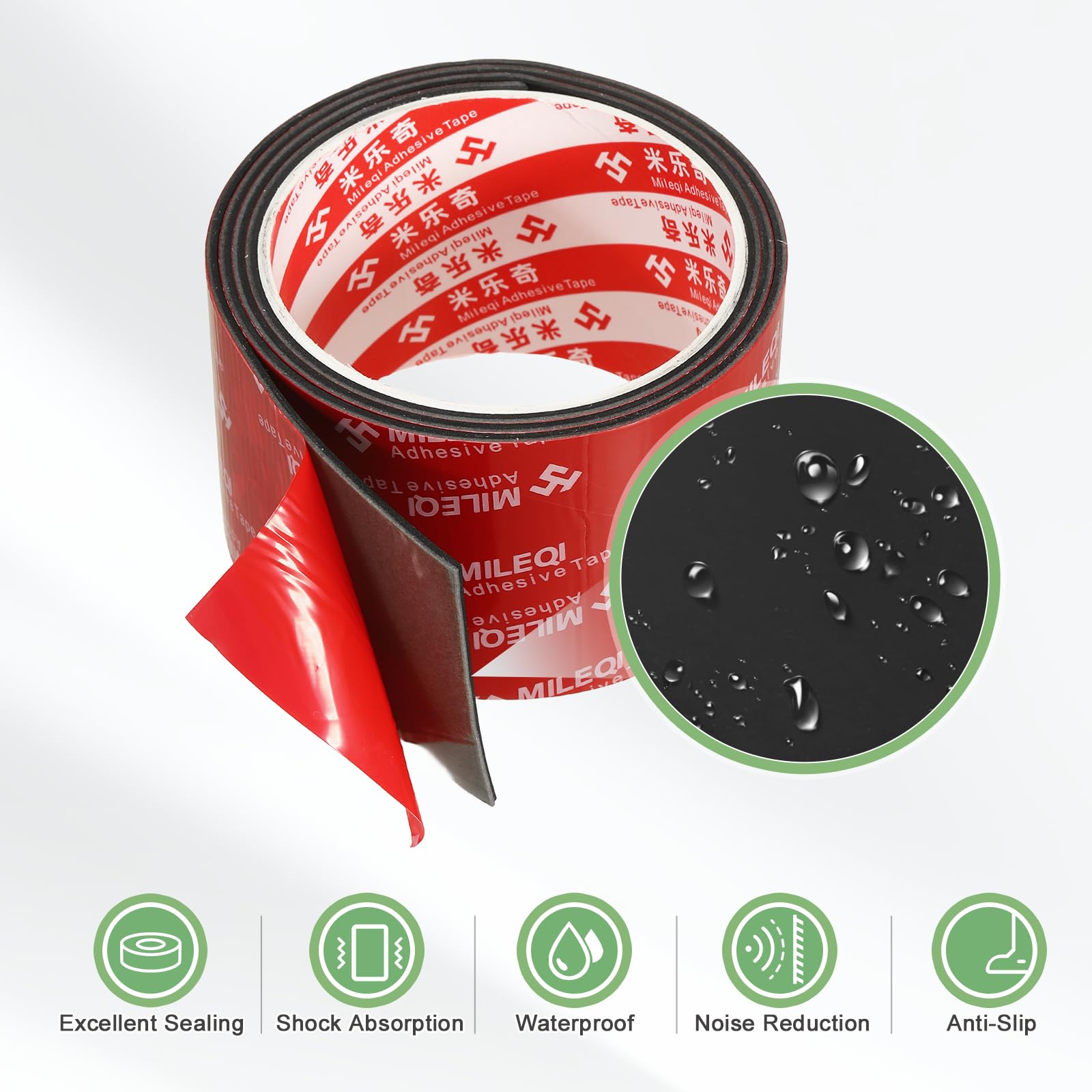 PATIKIL Bandes En Néoprène 60mm De Largeur x 2mm D'Épaisseur x 1 Mètre De Longueur, Feuille En Caoutchouc Solide Autocollante Pour Joint D'Amortissement Bricolage Artisanat, Noir