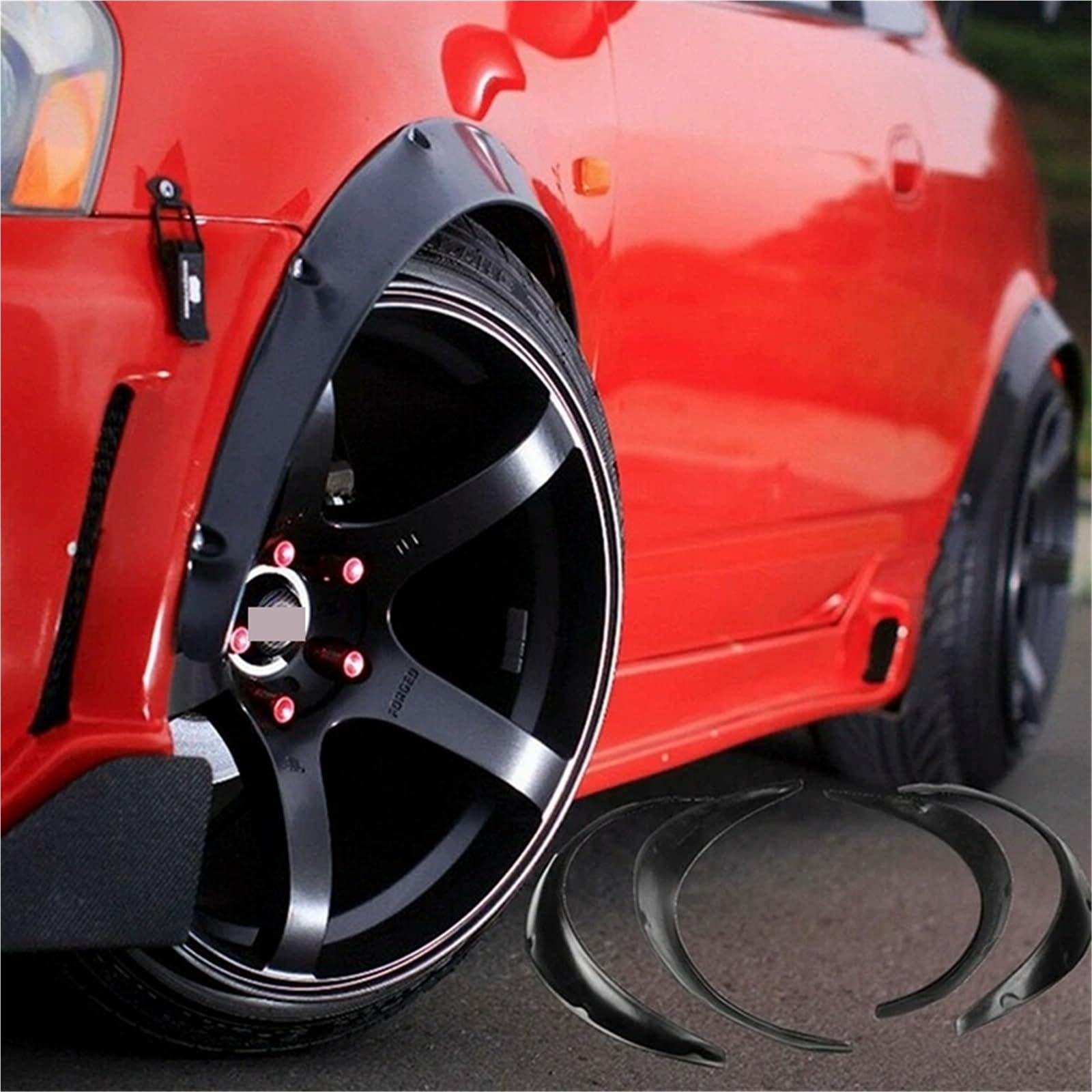 Passage Roue Lot De 4 Élargisseurs d'ailes Aspect Carbone Protections Anti-Rayures Accessoires Universels pour Voiture Élargisseurs D'Aile