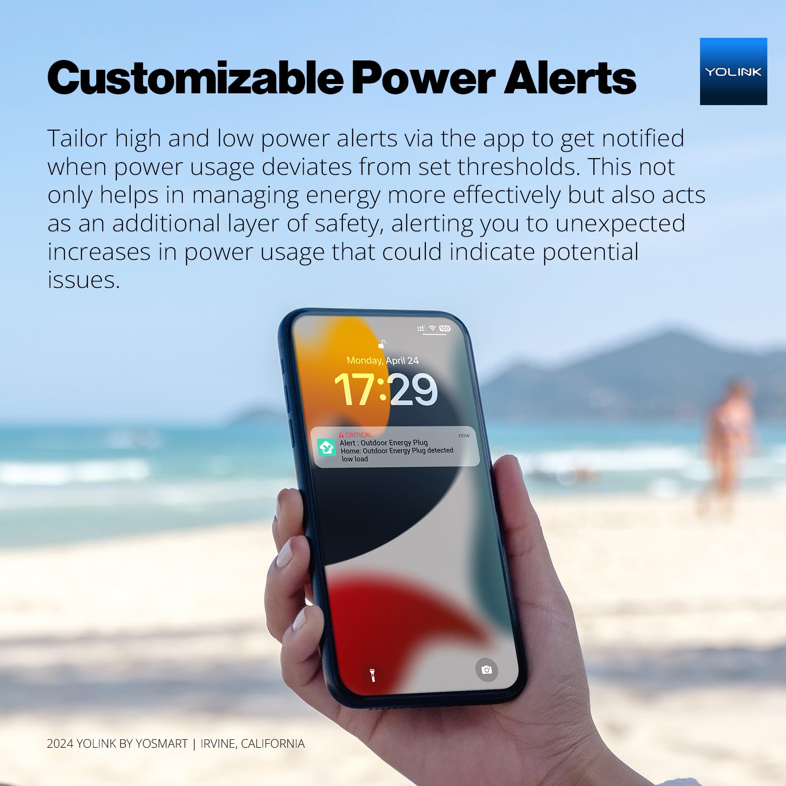 YoLink Smart Outdoor Energy Plug IP65 1800W 15A Smart Plug with Real-Time Energy Monitoring Automatic Safety Shutoff Alexa — view 4