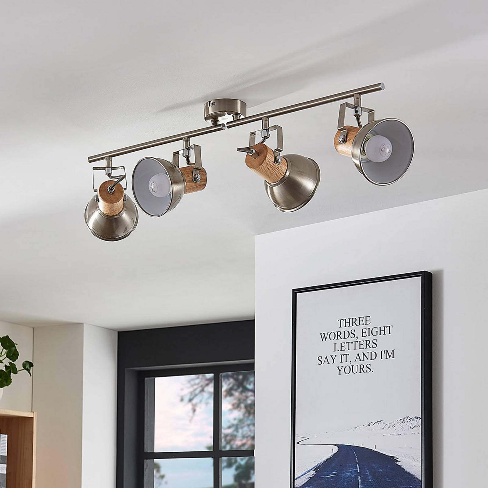 Lindby Strahler Dennis (Modern) in Alu aus Metall (4 flammig, E14) - Deckenlampe Deckenleuchte Lampe Spot Küchenleuchte