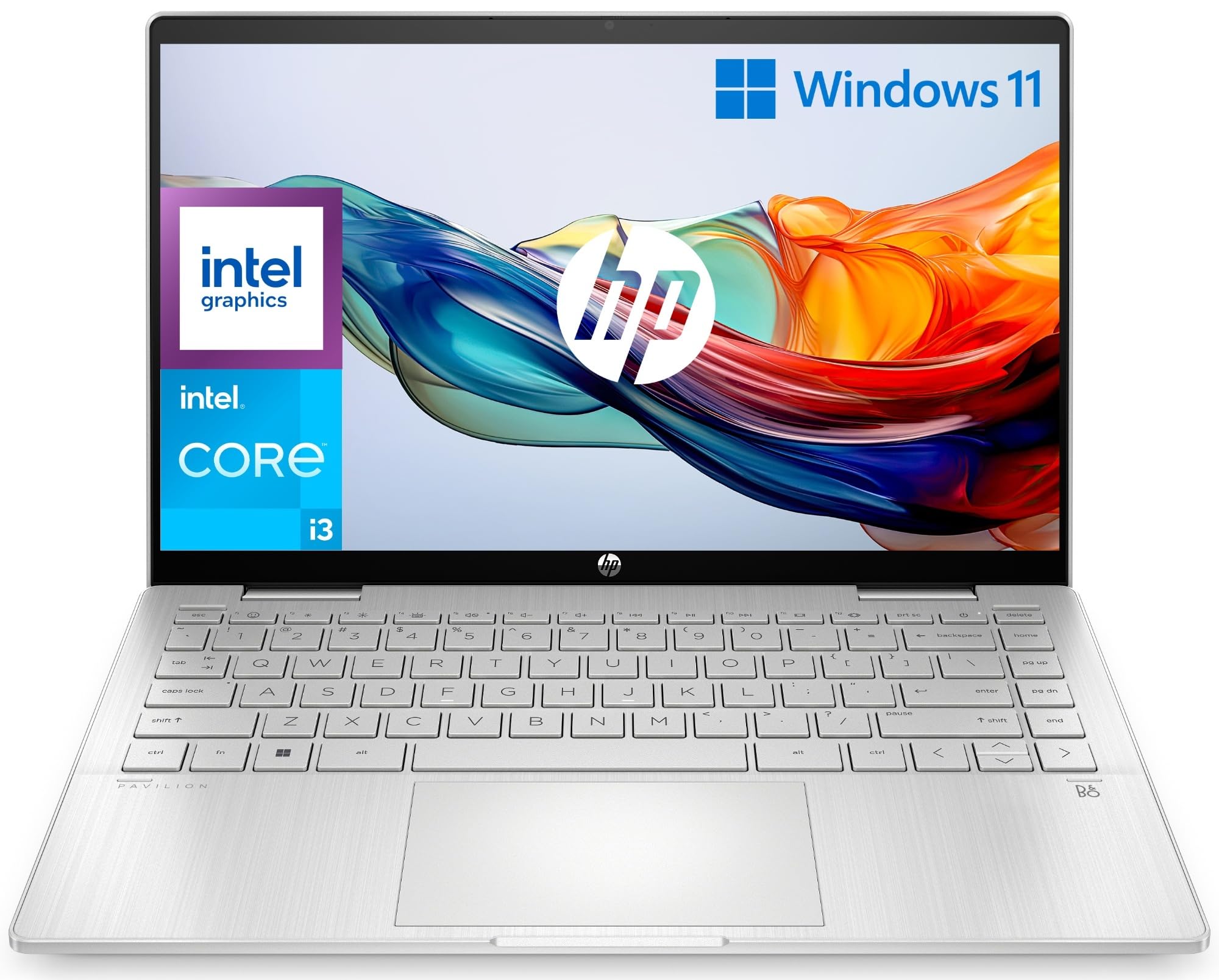 HP Pavilion x360 14-ek1002sl, Intel Core I3-1315U, RAM 8GB DDR4, SSD 256GB Pcle NVMe, Display Touch 14" IPS micro-edge FHD, Scheda Grafica UHD Intel, Audio B&O, Windows 11, Argento, Convertibile