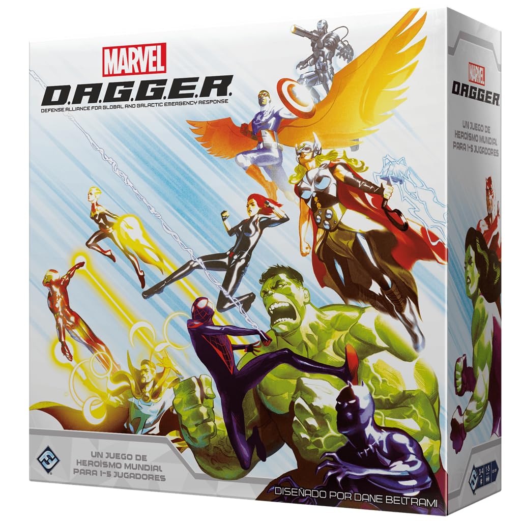 Fantasy Flight Games | Marvel D.A.G.G.E.R. | Juego de Mesa Cooperativo | Estrategia de Superhéroes | A Partir de 12 Años | De 1 a 5 Jugadores | 3-4 Horas por Partida | Español