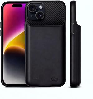 13800 mAh Akku-Ladehülle für iPhone 13, iPhone 13 Pro und iPhone 14, 15,5 cm (6,1 Zoll), Schwarz, Displayschutzfolie