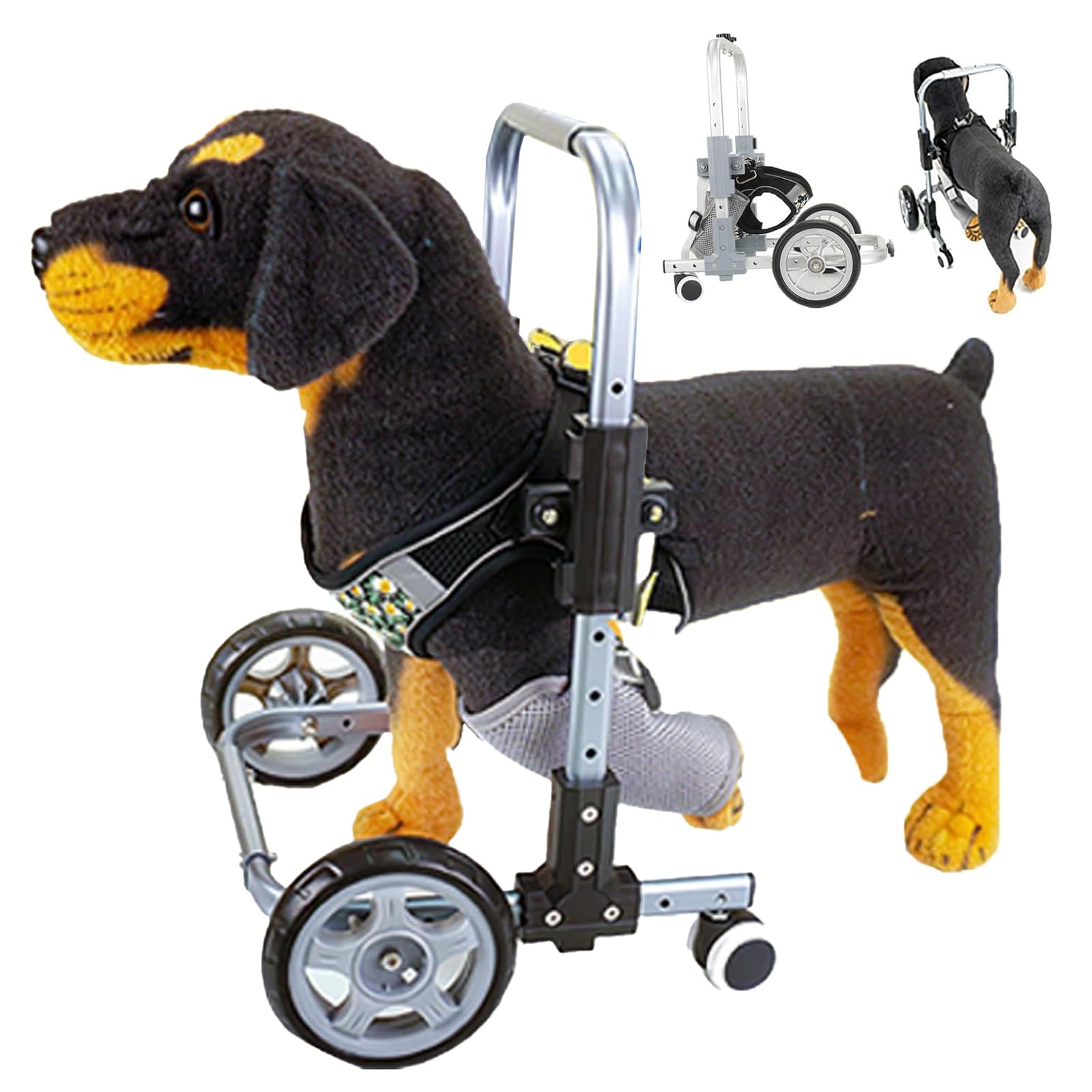 Fauteuil roulant 4 roues pour chiens à pattes avant avec châssis léger