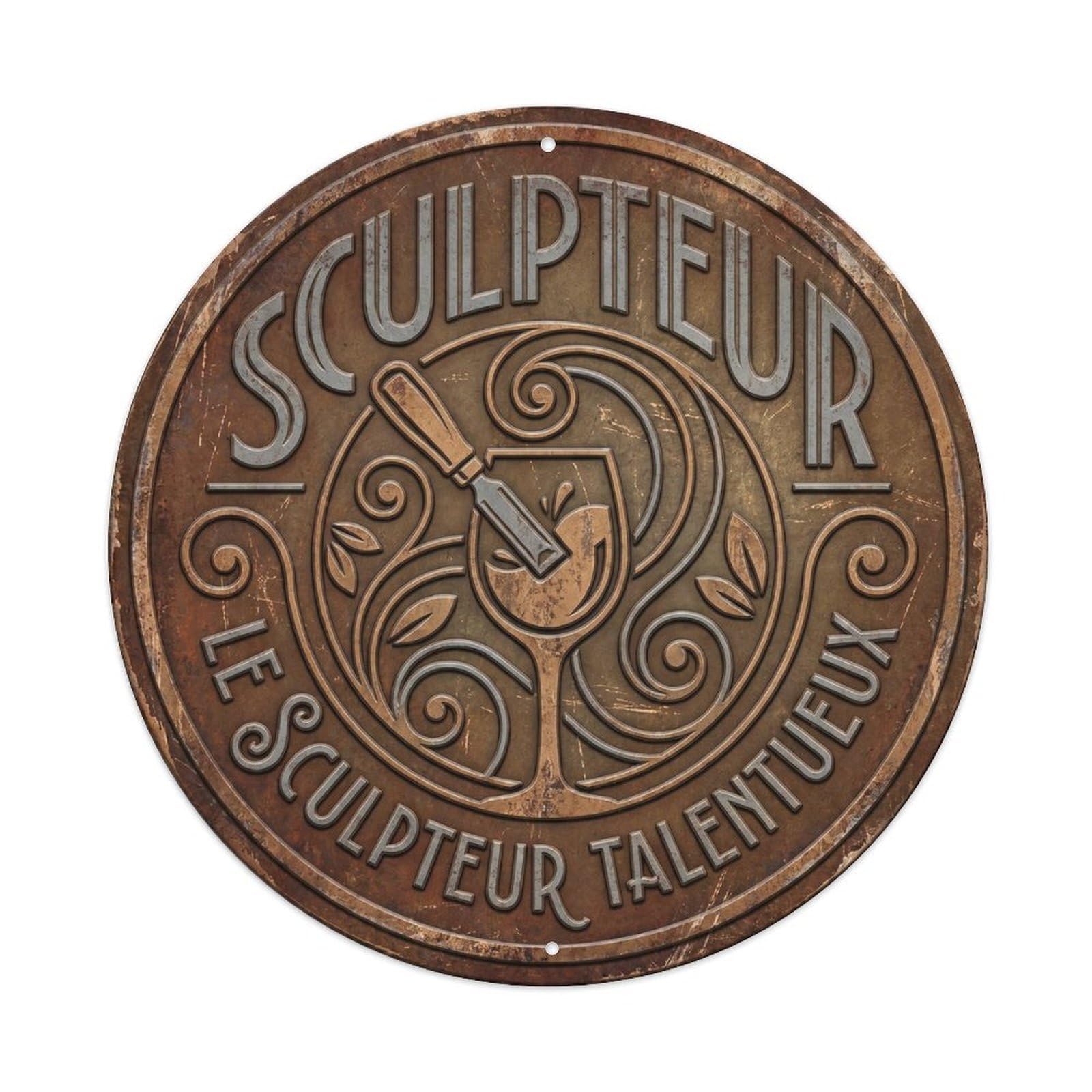 Sculptor Humorous Lounge Sculptor Metal Tin Sign