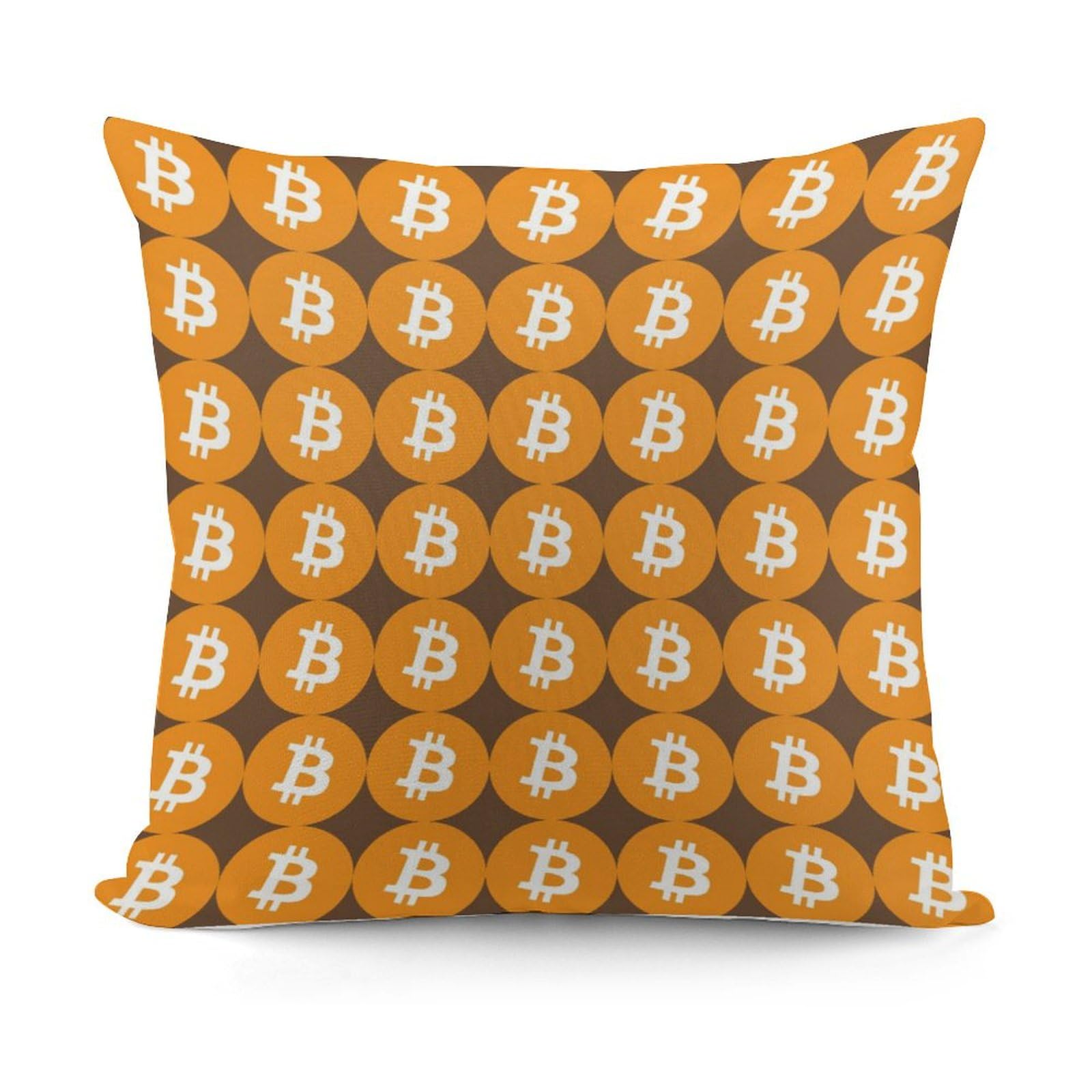 HumblePleb Bitcoin Decorative Throw Pillow Cover Holland Velvet 18x18 Inch Hidden Zipper Square Washable Cryptocurrency Theme Color 3