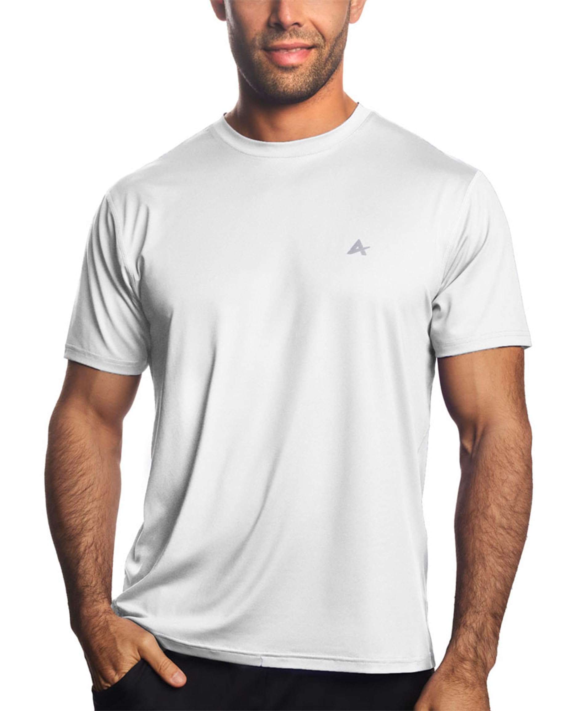 Arctic Cool Men’s Crew Neck Instant Cooling Moisture Wicking Performance UPF 50+ Short Sleeve Workout Shirt