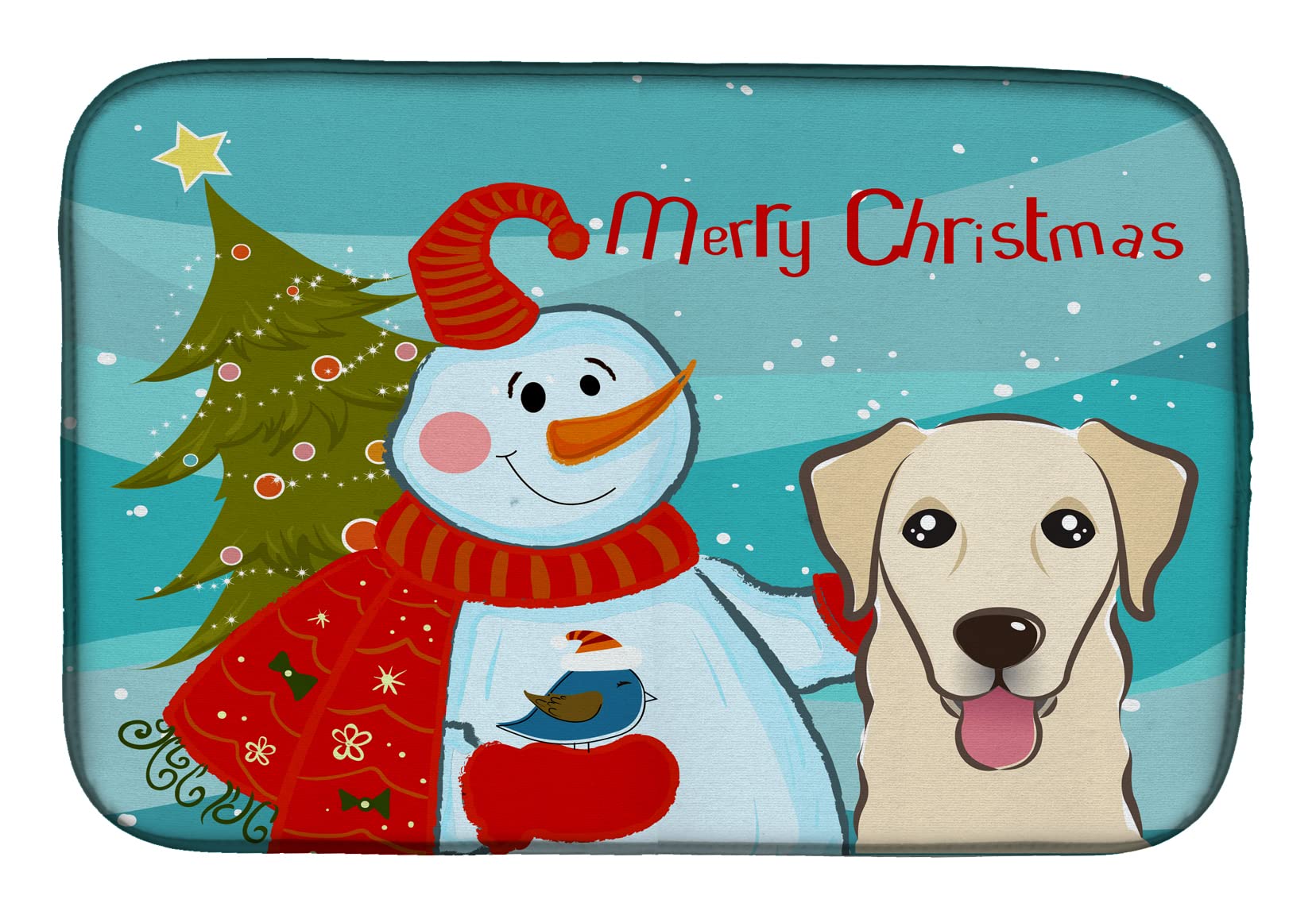 Tapis d'égouttage pour vaisselle Golden Retriever et bonhomme de neige Caroline's Treasures 35x53cm