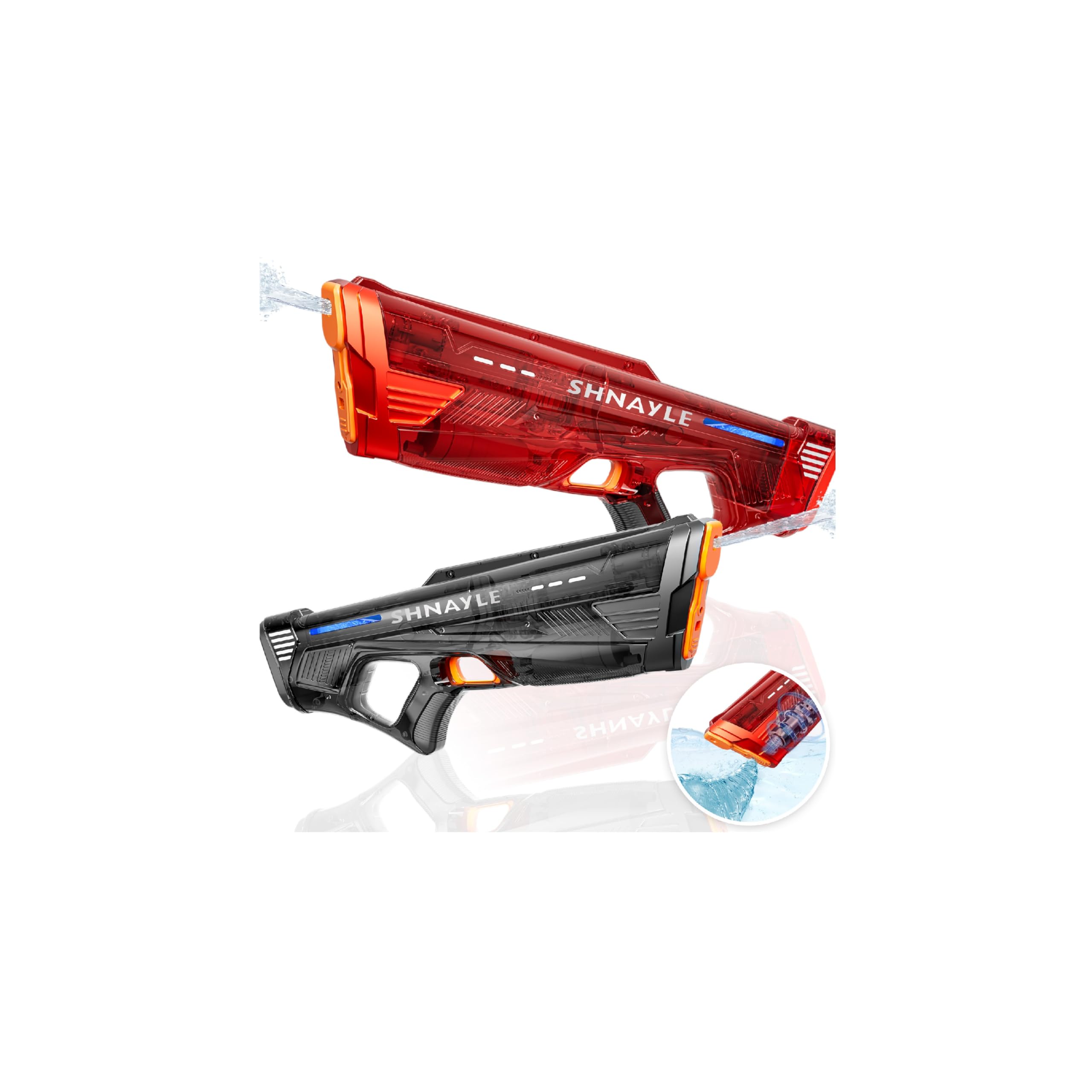 Electric Water Gun for Adults Kids Type-C Charging Port, Automatic High Powered Squirt Gun,Powerful Shooting Long Range Auto Water Blaster, Outdoor Toy Pool Party Game (Black) — view 8