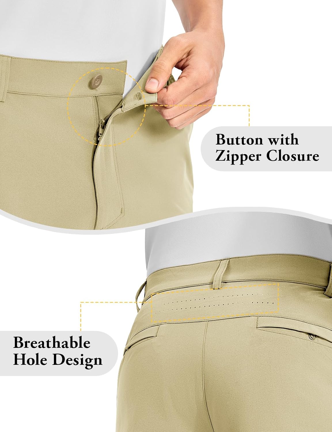 TBMPOY Men's Golf Shorts 10" Dress Stretch Quick Dry Lightweight for Flat Front Casual Work Shorts with Elastic Waist - Image 4