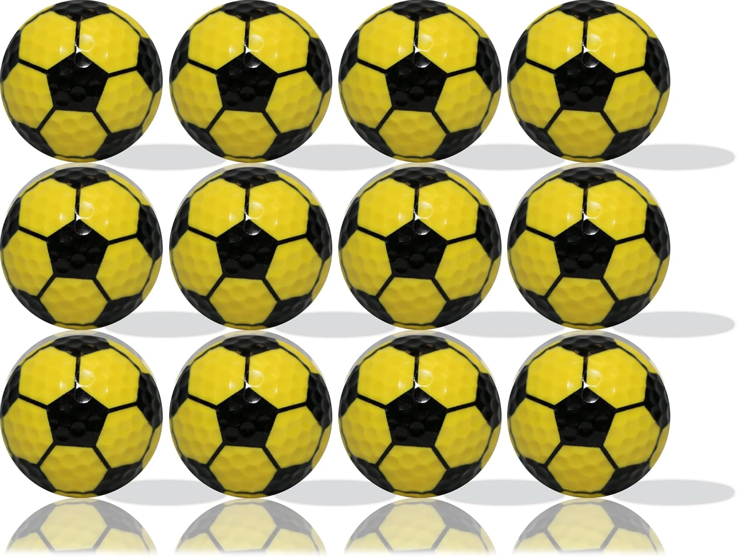 Yellow Soccer Ball Golf Balls 12Pack Kick Off Your Game with Sporting Style and