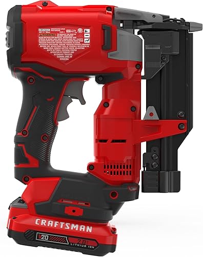 Miniatura 4 de CRAFTSMAN Kit de clavadora de pines V20, calibre 23, inalámbrico, batería y cargador incluidos (CMCN623C1)