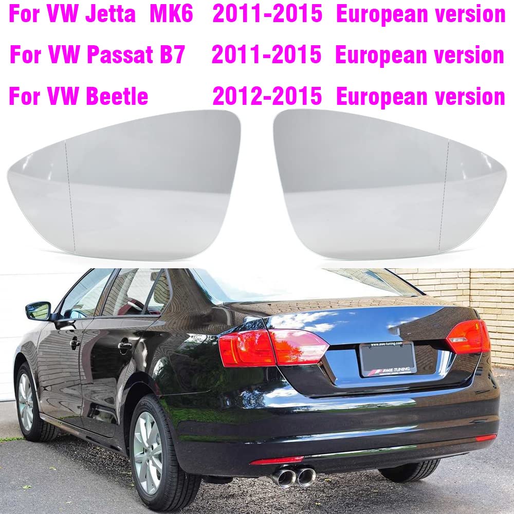 Specchietto laterale passeggero di ricambio in vetro inferiore per Volkswagen VW Passat Jetta Beetle 2011 2012 2013 2014 2015 2016 2017 2018 Volkswagen VW Passat Jetta Beetle - Per Volkswagen VW