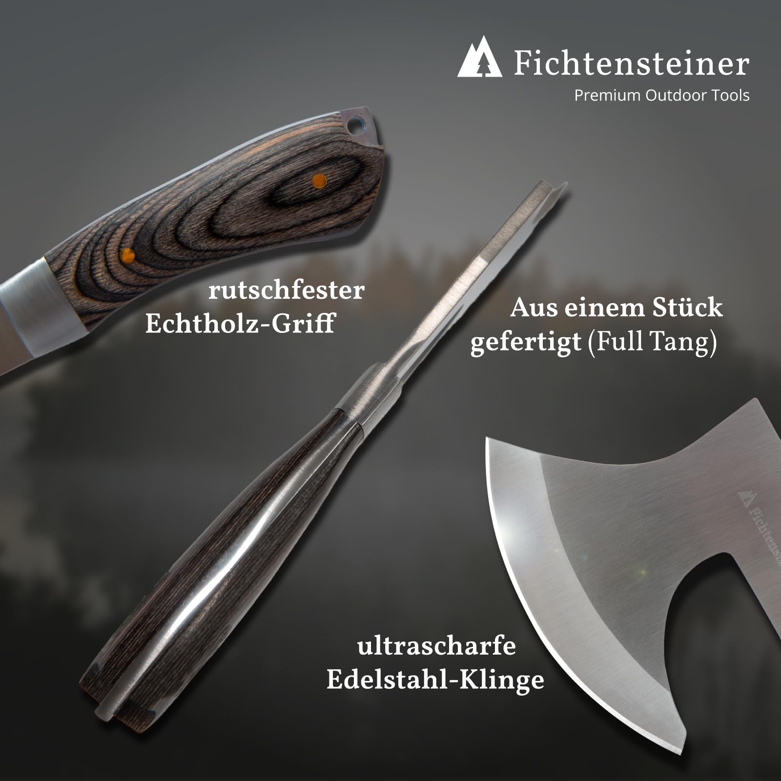 Camping Axt Alaska inkl. Geschenkbox - Beil für Camping, Jagen, Angeln, Wohnmobil, Outdoor, aus Edelstahl, super scharf, leicht, sehr robust - mit praktischer Tragehülle (Geschenkbox)