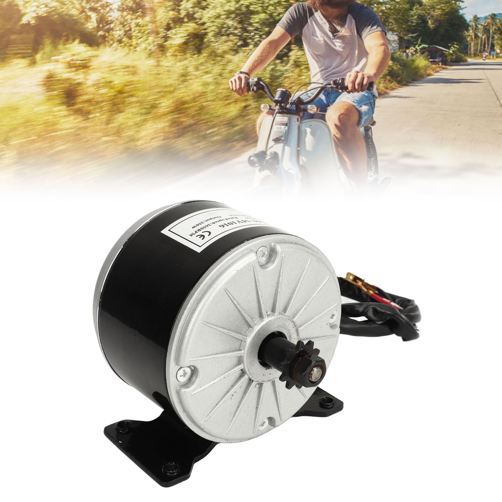 Zestaw do konwersji szybkiej hulajnogi 24 V 250 W MY1016 Pasuje do rowerów elektrycznych i trójkołowych Little Dolphin, układ napędowy 2650 obr./min z łańcuchem przepustnicy i