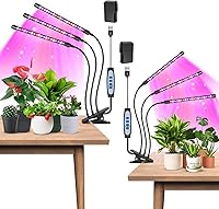 Vista 9 de Garpsen Luces de Crecimiento para Plantas de Interior, 2PCS 2 Cabezales Luces LED de Espectro Completo para Germinación de Semillas, 80 LEDs Luz