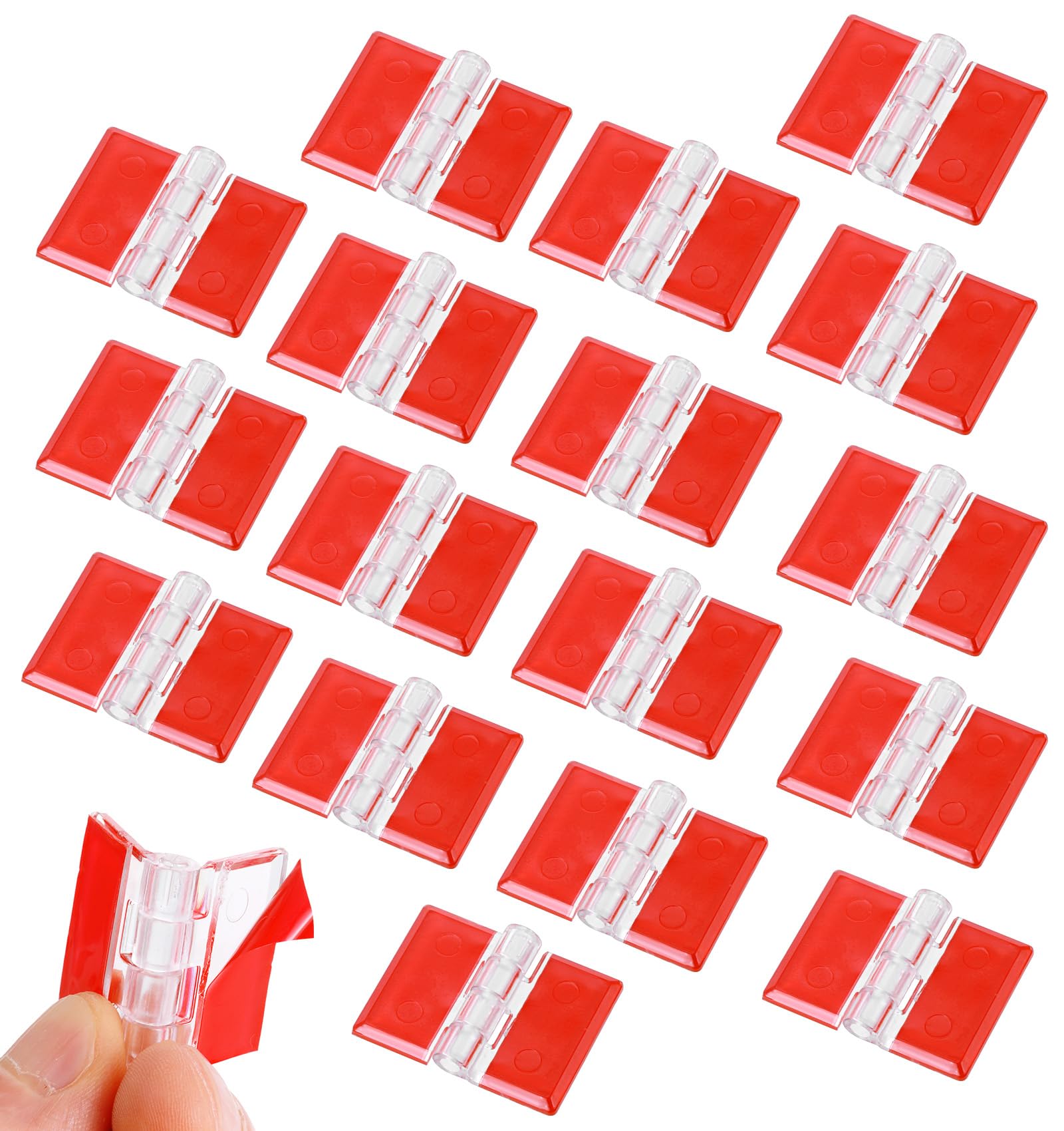 18 Pcs 35x25 mm Plastic Hinges, Mini Hinges Acrylic Self Adhesive Small
