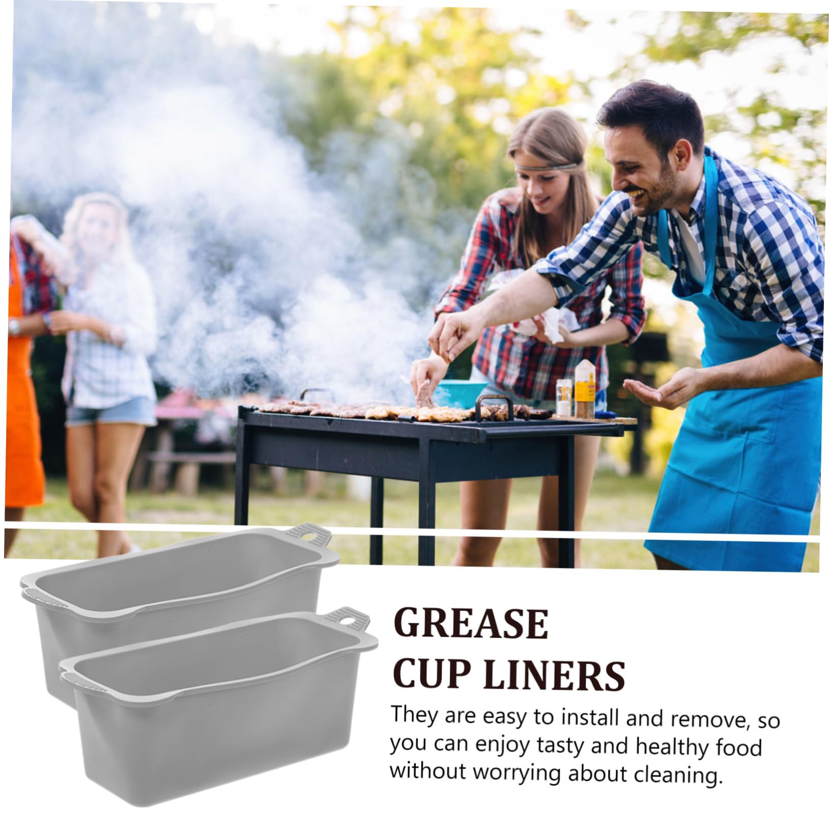 MOLUCKFU Grease Catcher Liner for Gas Grill Silicone Grease Cup Accessory Reusable Drip Pan Liner