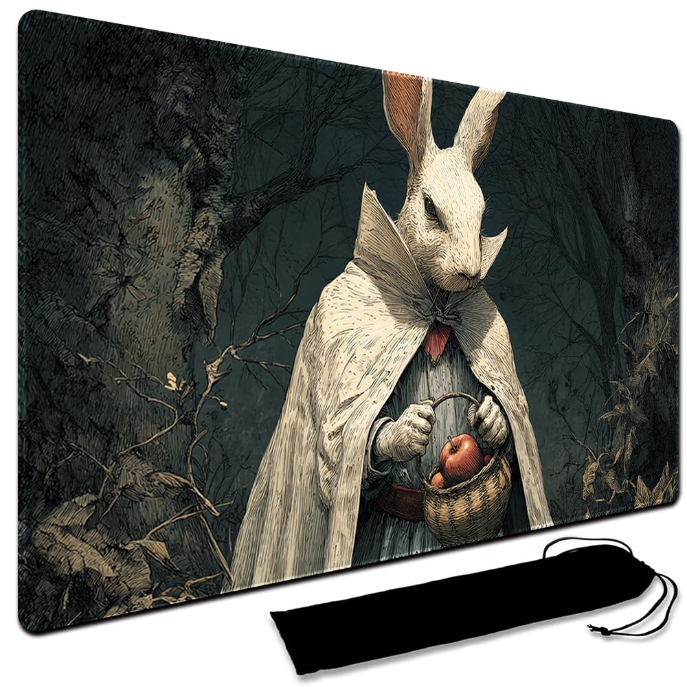 Large Art Gaming Playmat with Carrying bag, Custom Design Card Game Mat for mtg Playmat, Suture the edges,Compatible with Standard Card Sleeves 60CM x 35CM (No Zone,2)