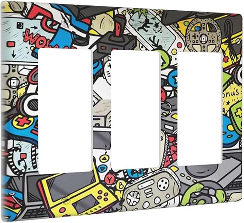 Miniatura 177 de Placa de pared de tortugas marinas, hierba oceánica, medusas, peces y algas marinas, placa de pared de doble palanca, cubierta de interruptor de luz