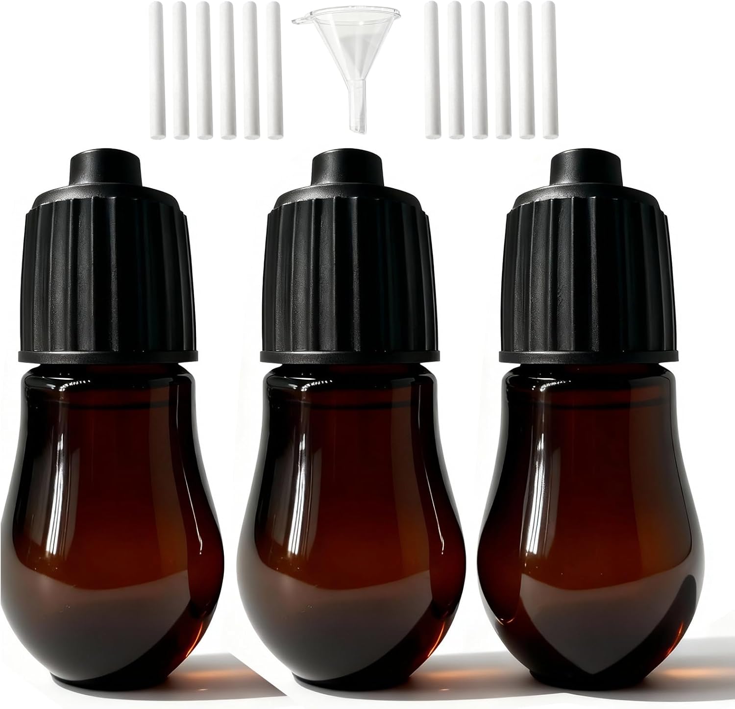 3 Botellas Vacías de 20ml para Aceites Esenciales con Embudo