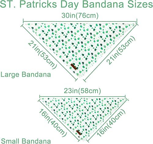 Miniatura 4 de UP URARA PUP Pañuelo para perro del día de San Patricio, bufanda triangular de trébol para perros pequeños y medianos, pañuelo de algodón para