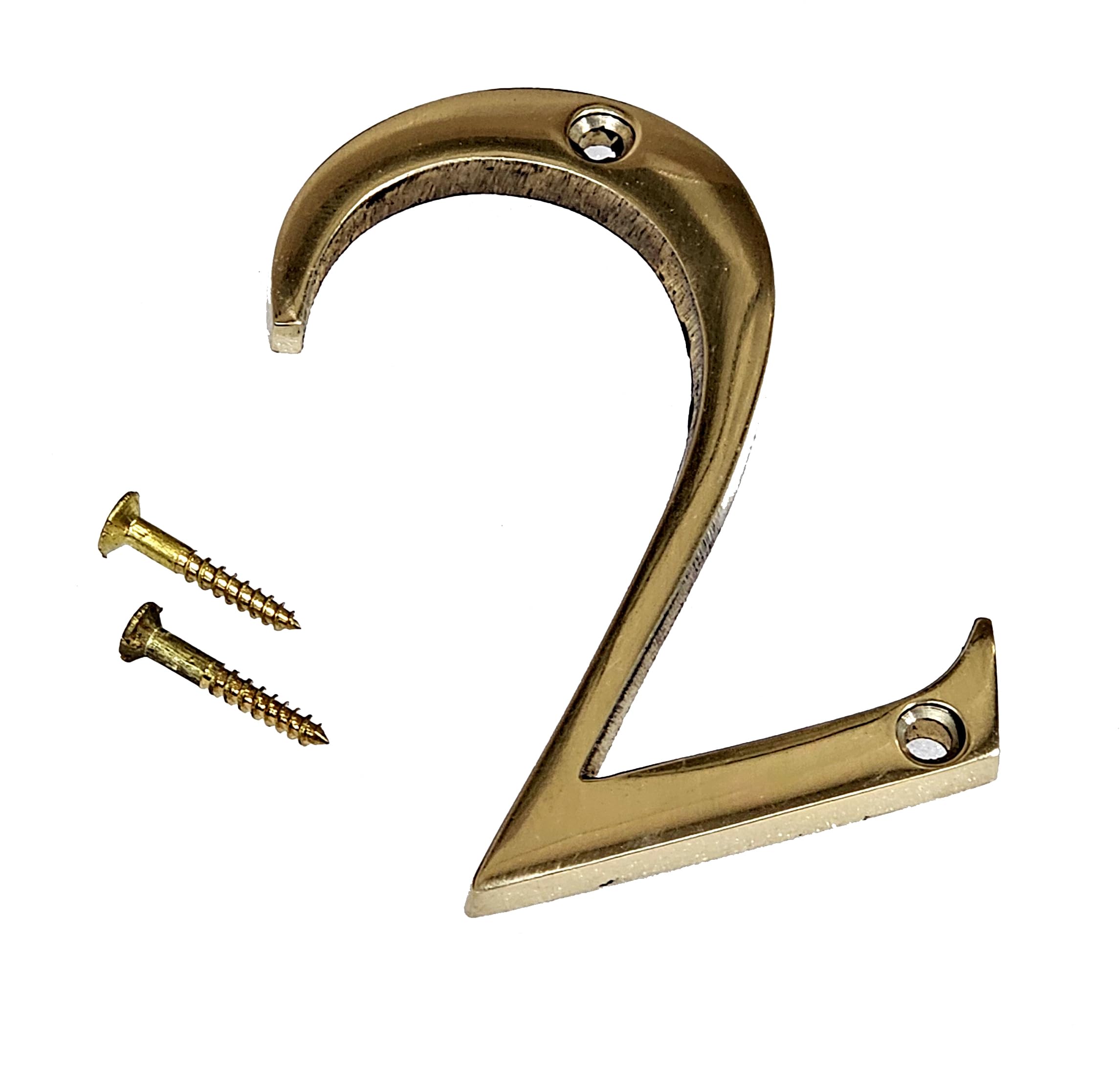eSplanade 3" Brass House Hotel Door Number Plaque – Numeric Numerical Digit Sign for Home Office Hotel Guest House – Polished Brass Finish with Screws (Number 3) — Amazon image 6