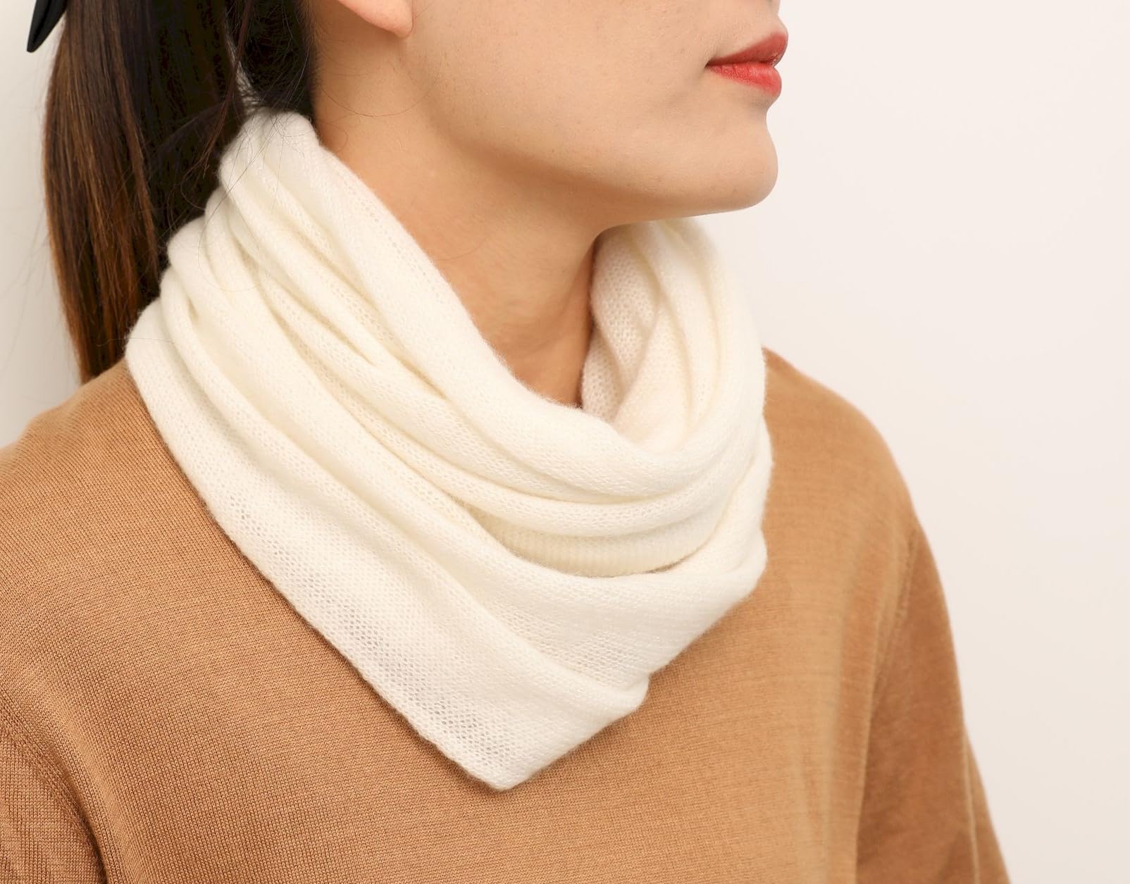 XL 100% Kaschmir-Wolle Unisex Loop Schal Cashmere Rundschal Strick-Schal Winter Rund-Halstuch Damen Herren Schlauch-Schal