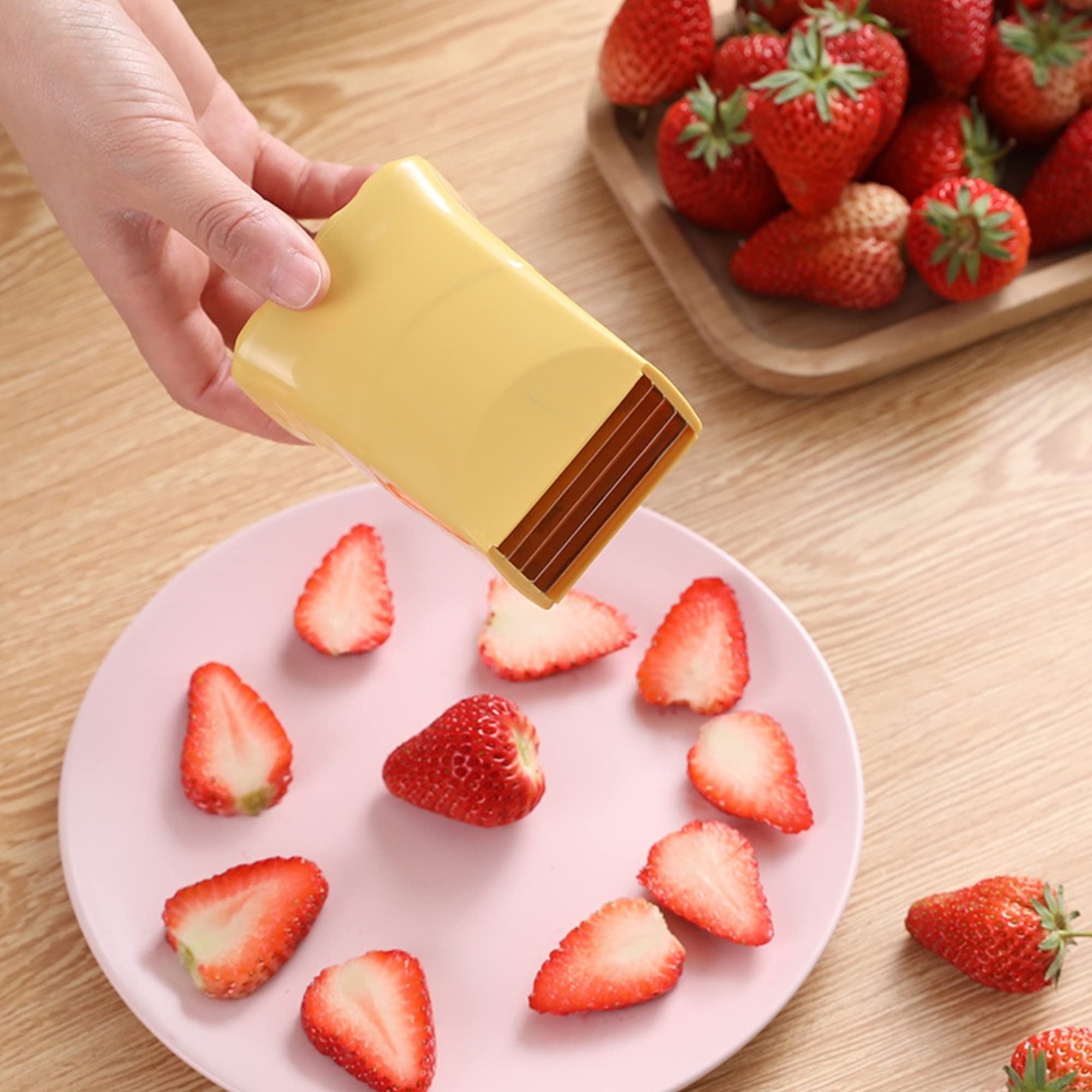 3 PCS Cup Slicer, 2025 New Egg Stainless Steel Strawberry Slicer, Egg Slicers, Strawberry Cutter, Premium Quickly Making Vegetable Salad Cutter, Craft Fruit Kitchen Tool