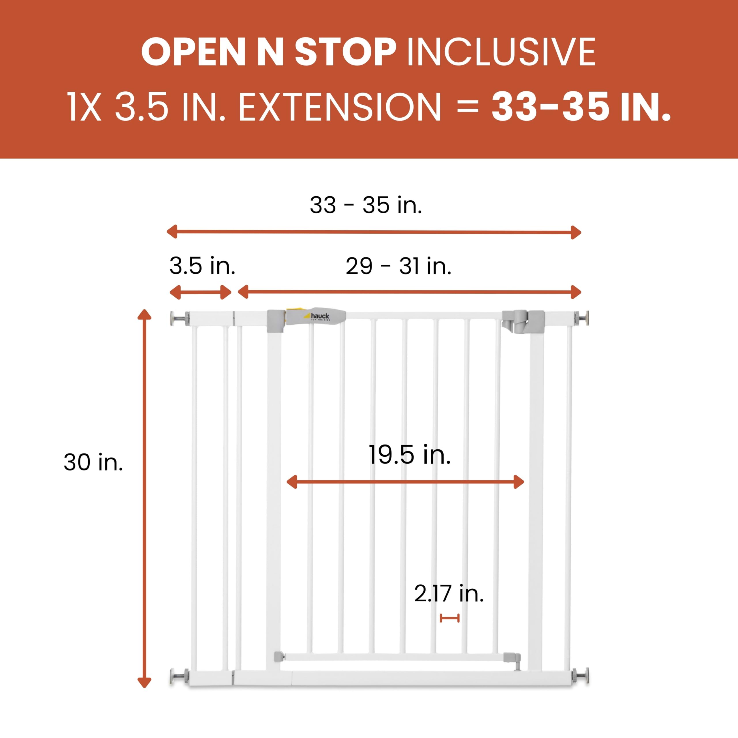 hauck safety gate extension 9cm Open N Stop Pressure Fit Baby & Pet w/ 3.5
