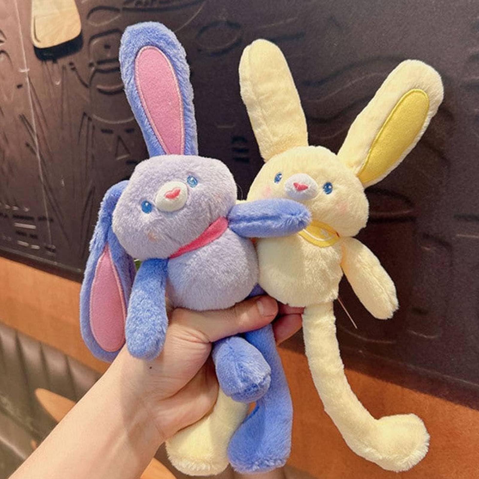 Peluche a forma di coniglio estraibile, divertente giocattolo interattivo a forma di coniglio con orecchie e zampe estraibili, giocattoli a forma di coniglio pasquale estraibile (D)